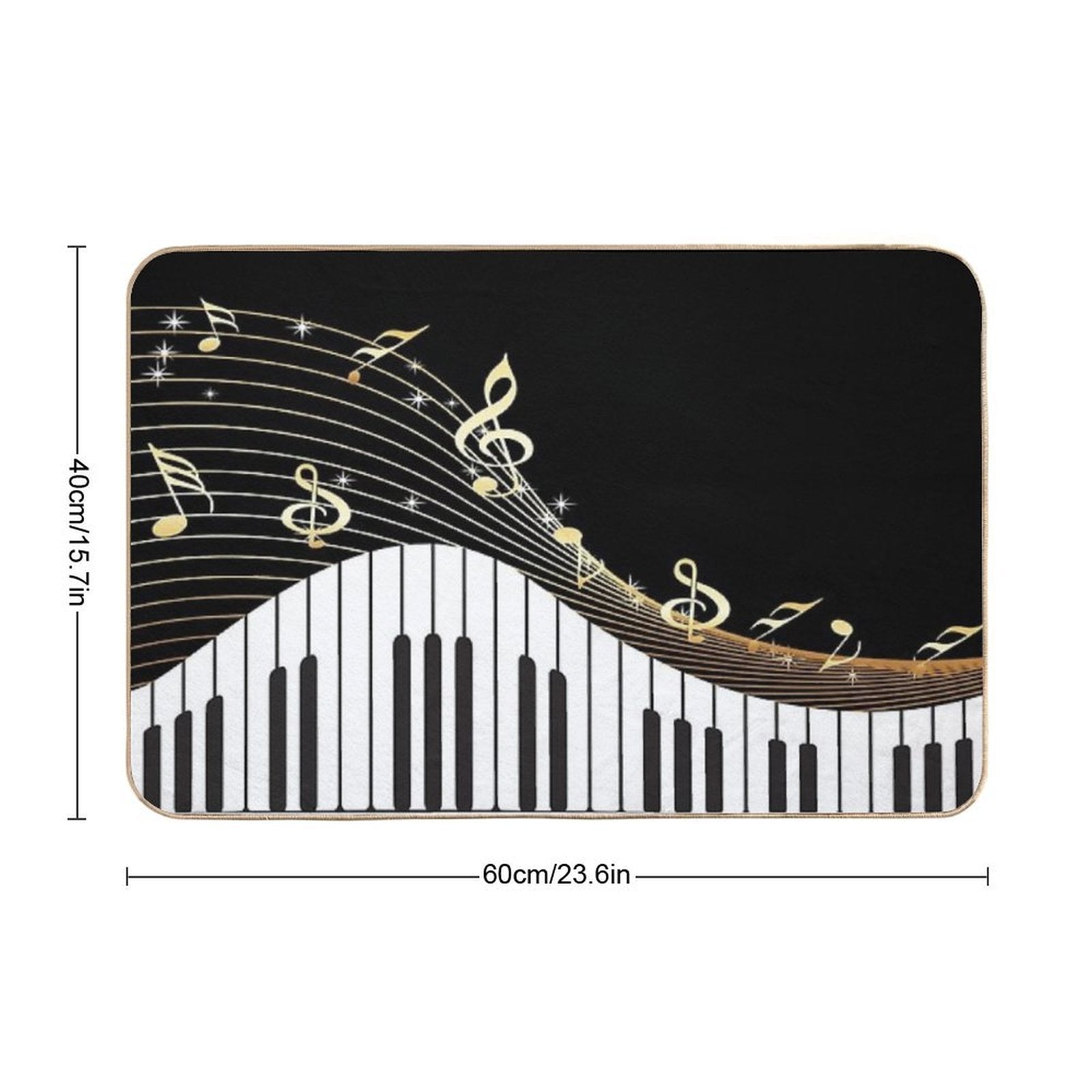 Ivory Keys Piano Music  Non-Slip Bath Mat
