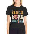TEACH LOVE INSPIRE Back to School Cute Teacher Men Women  Breathable T-Shirt