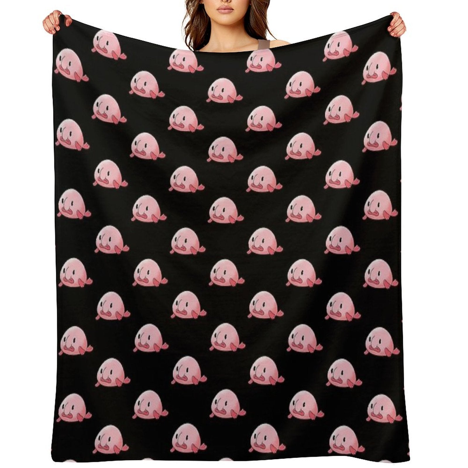 Cute Blobfish Shrink-resistant Throw Blanket