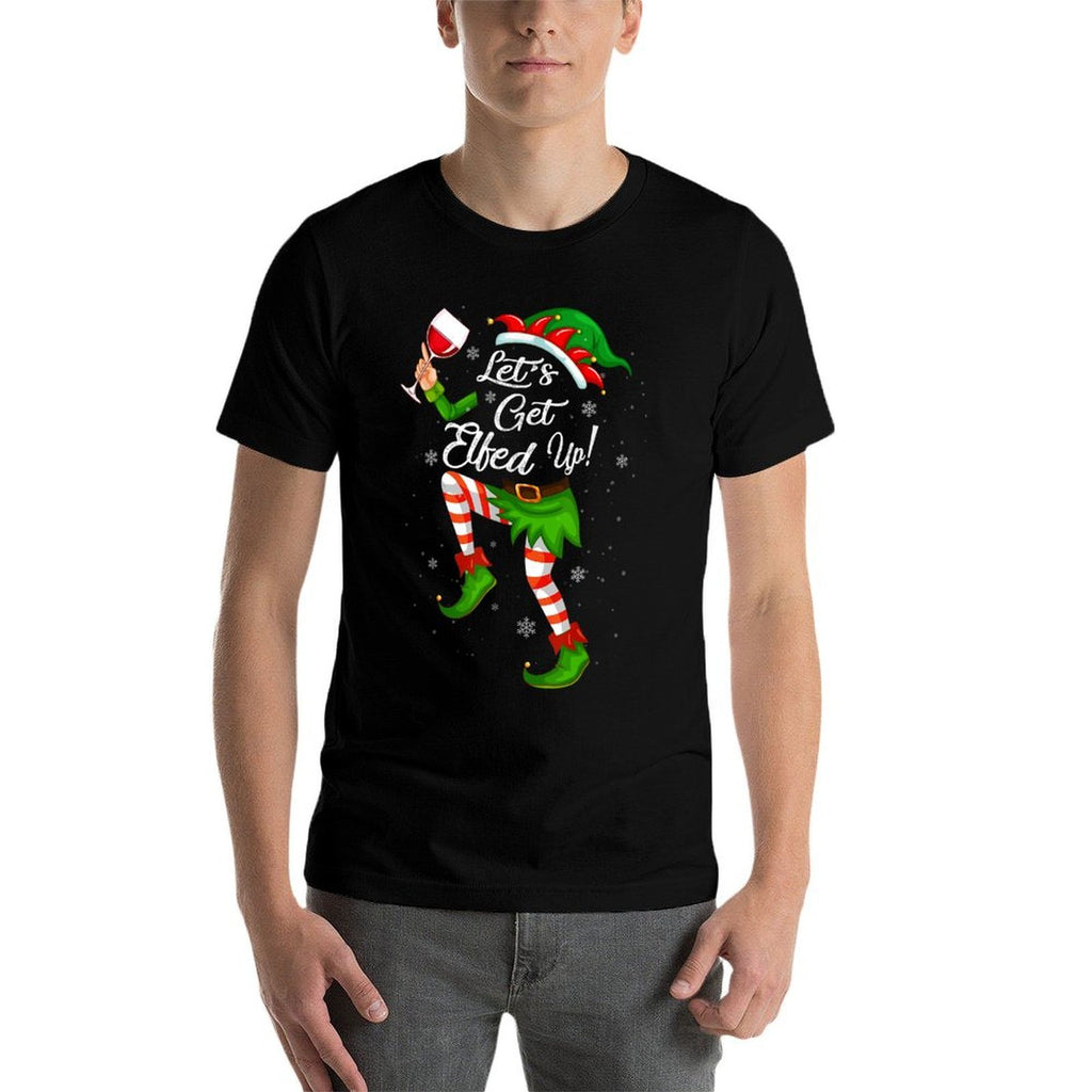 Lets Get Elfed Up Funny Drinking Christmas Cheers Holiday  Stretchy T-Shirt