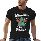 Cheerleader Cute Christmas Tree Cheerleading Womens Unisex-Adults, Girls Black Small Classic Fit Crew Neck Christmas Tree Holida  Soft T-Shirt