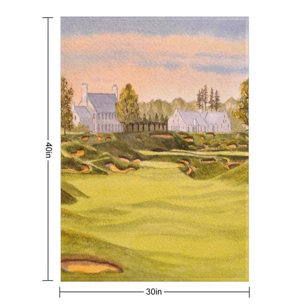 Whistling Straits Golf Course 9th And 18th Greens Easy Care Throw Blanket