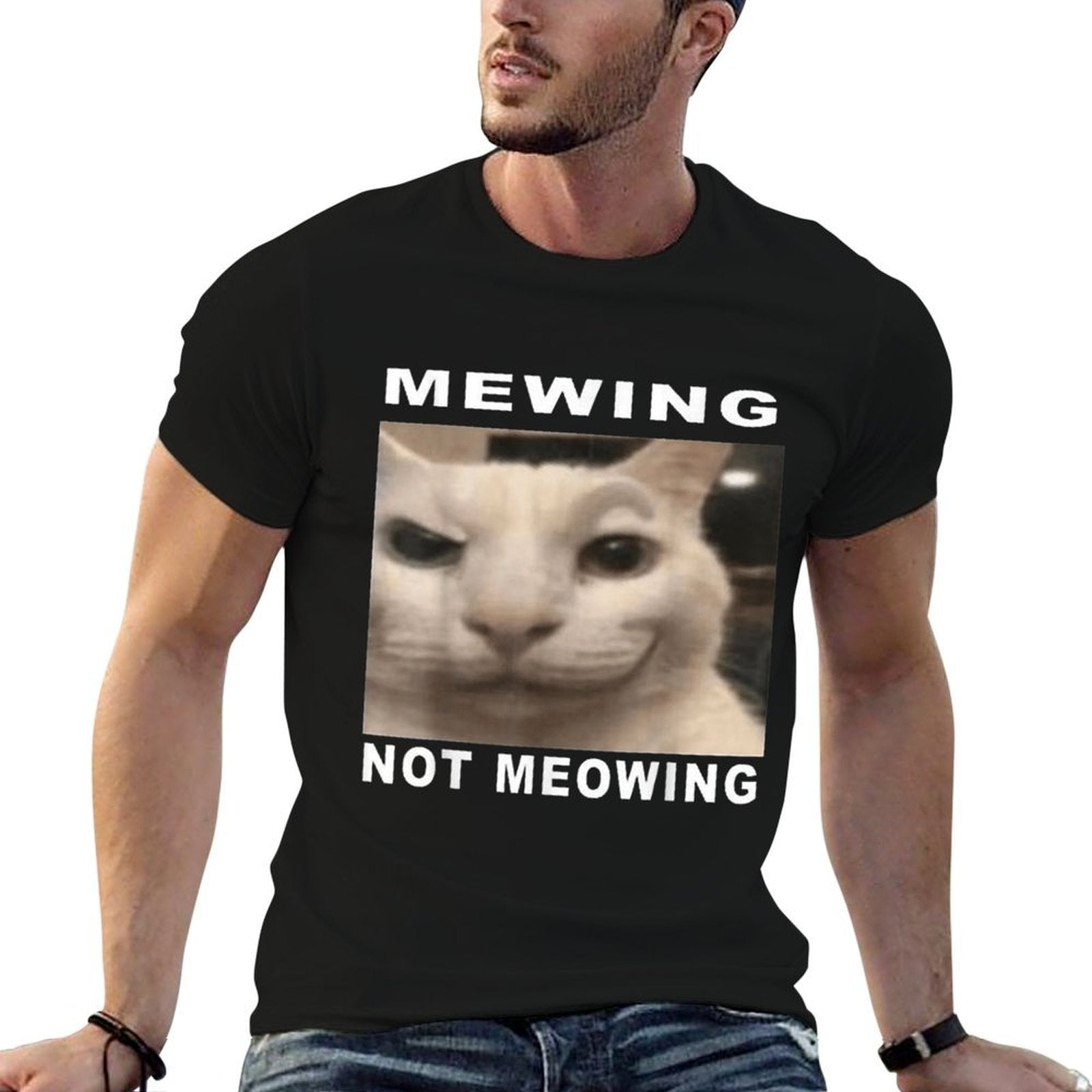 Mewing Not Meowing  Versatile T-Shirt