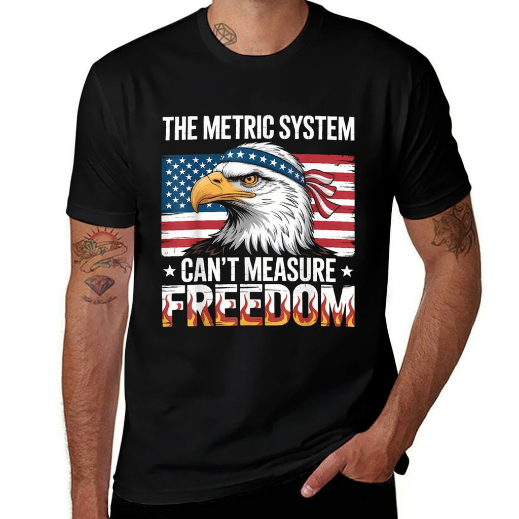 The Metric System Cant Measure Freedom America Eagle Meme  Polyester Blend T-Shirt