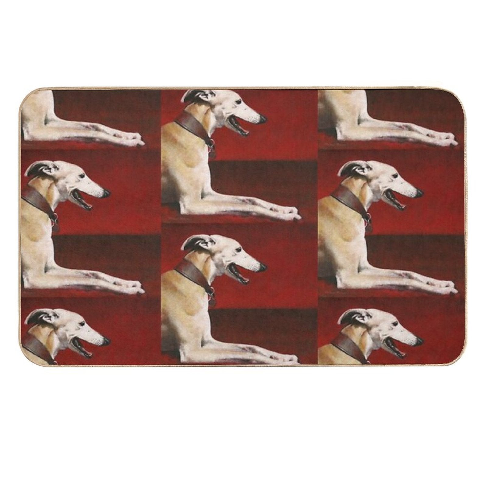 Whippet On Red  Eco-Friendly Bath Mat