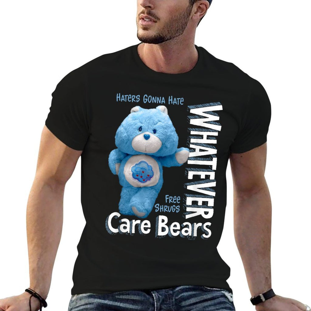 Care Bears Whatever Grumpy Bear Toy Cute Cartoon  Ribbed Collar T-Shirt