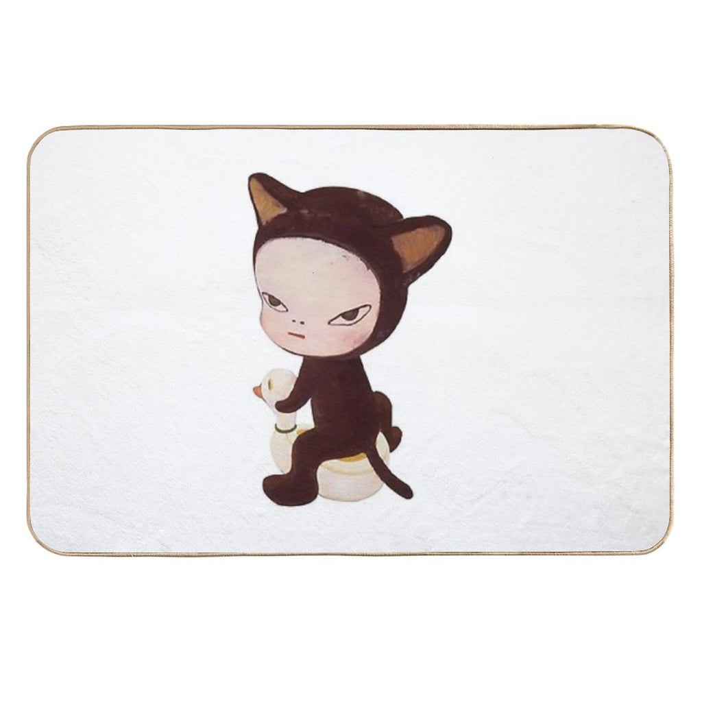 Yoshitomo Nara Cat  Repositionable Bath Mat