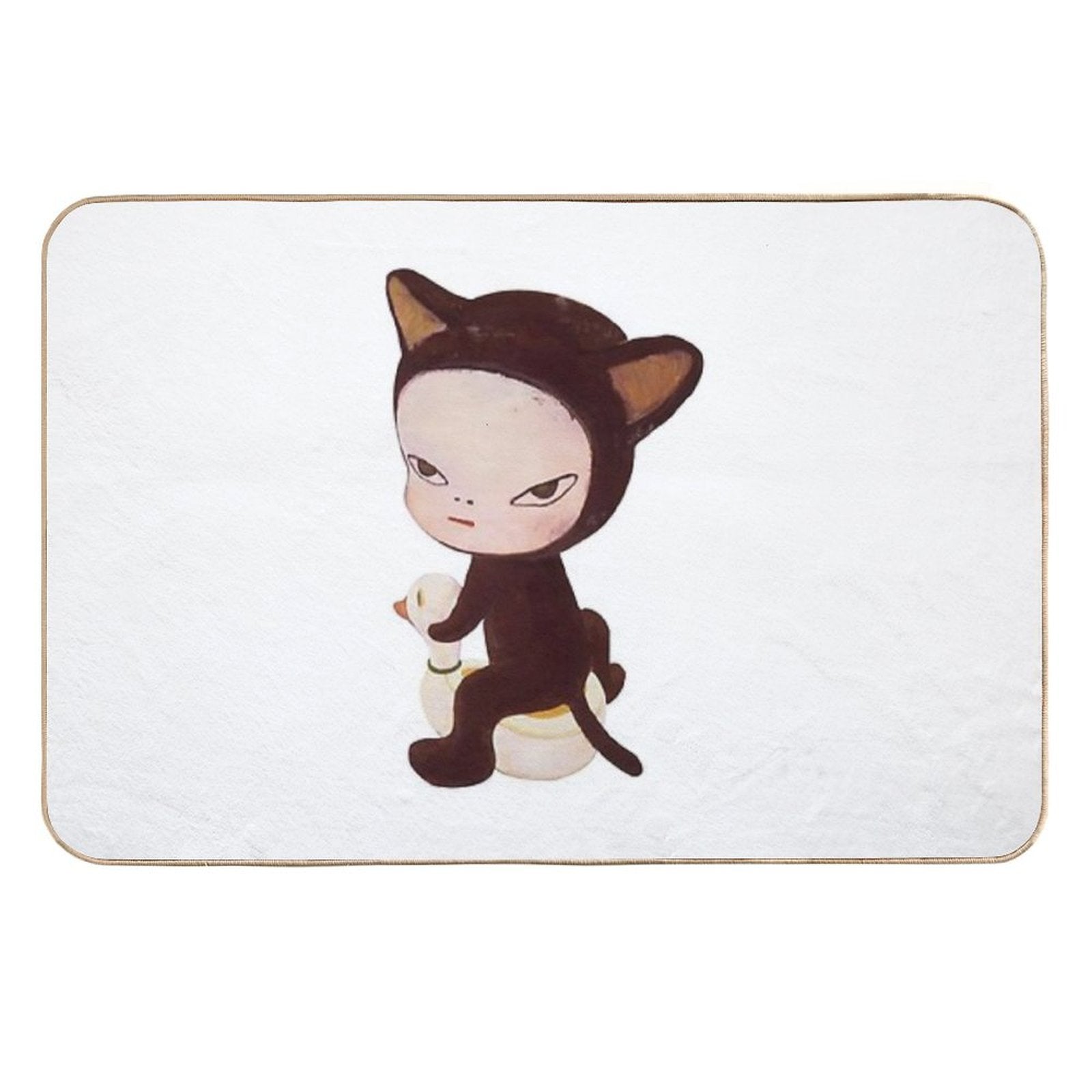 Yoshitomo Nara Cat  Repositionable Bath Mat