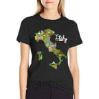 Italy Travel Map Italia Pride Souvenir Vacation  Lightweight T-Shirt