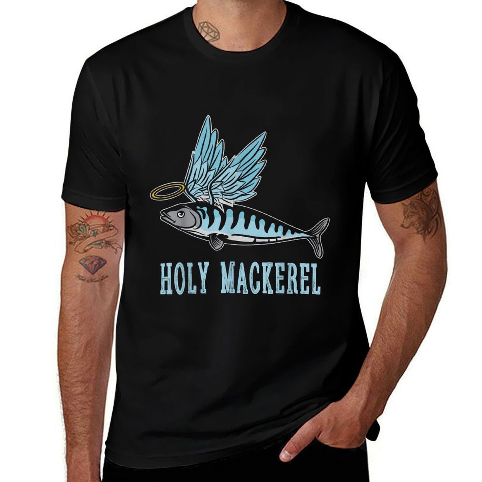 Holy Mackerel Funny Witty Winged Fish Sarcasm Meme  Quick-drying T-Shirt