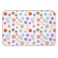 Flowers Design Pattern, Isolated in White Background  Multi-Purpose Bath Mat