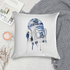 Star Wars Watercolour R2D2, Retro Droid Soft Hidden Zipper Throw Pillow