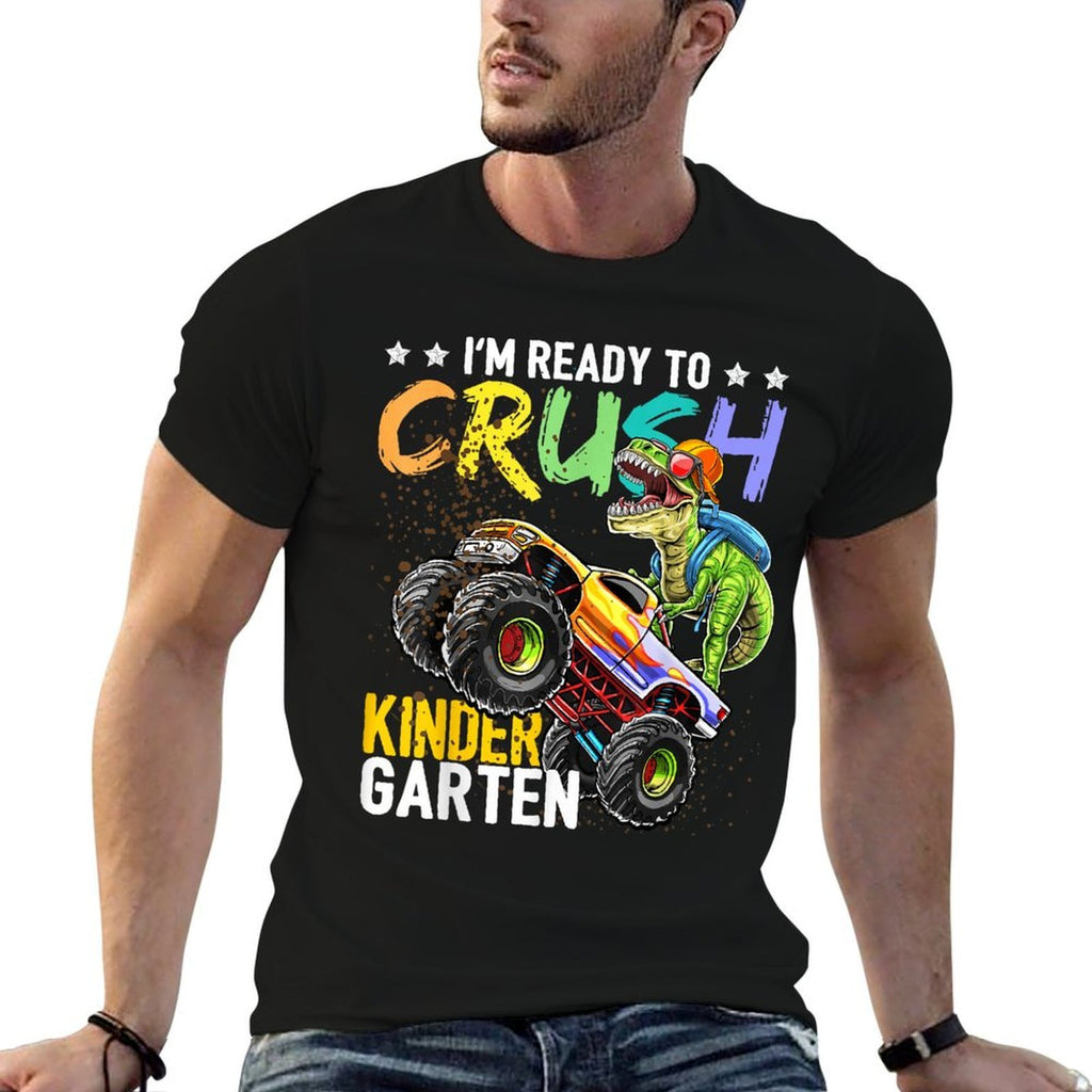 Kindergarten Dinosaur Monster Truck Back to School Boys Gift  Graphic-printed T-Shirt