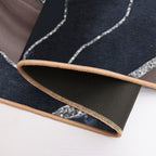 Navy Blue Brown Marble Agate Silver Glam #1 (Photo of Glitter Only - Not Reflective)  Pet-Safe Bath Mat