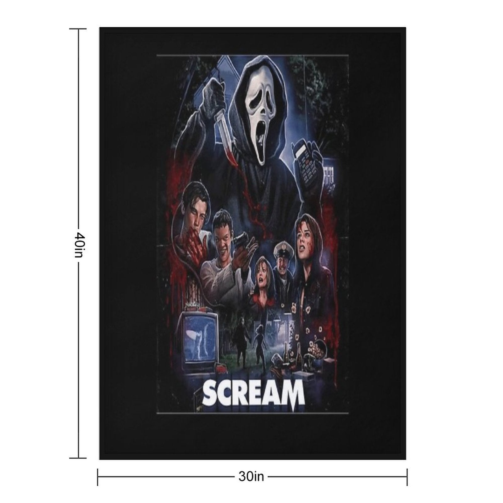 Scream Horror Movie Artwork Poster Premium Throw Blanket