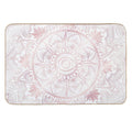 Elegant White Rose Gold Eye Sun Moon Mandala  Non-Slip Bath Mat