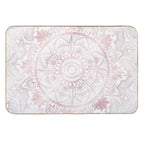 Elegant White Rose Gold Eye Sun Moon Mandala  Non-Slip Bath Mat