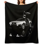 1982 DeLorean DMC-12 Iconic Artwork - Retro Car Art Shrink-resistant Throw Blanket