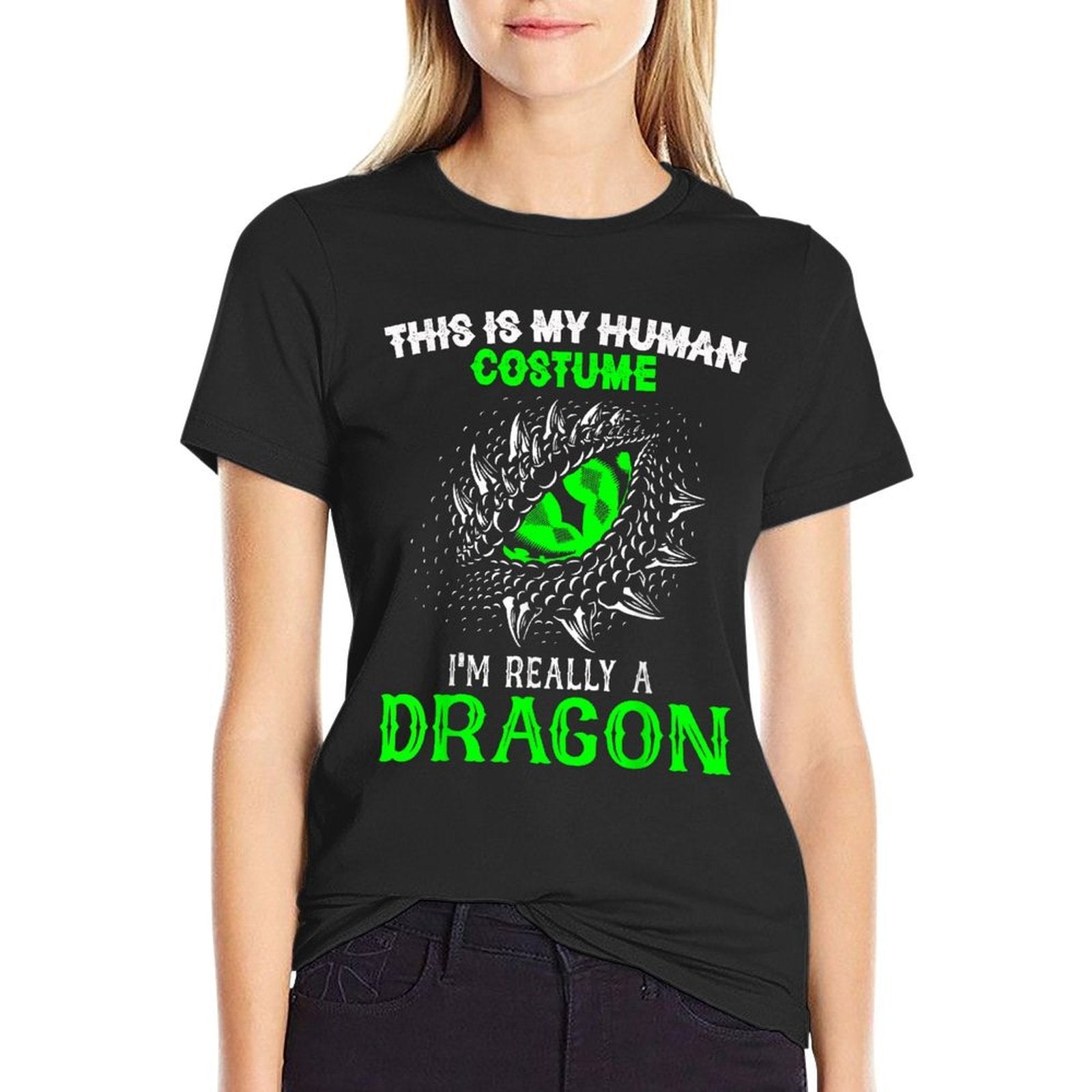 This Is My Human Costume Im Really A Dragon Halloween  Slim-fit Cut T-Shirt