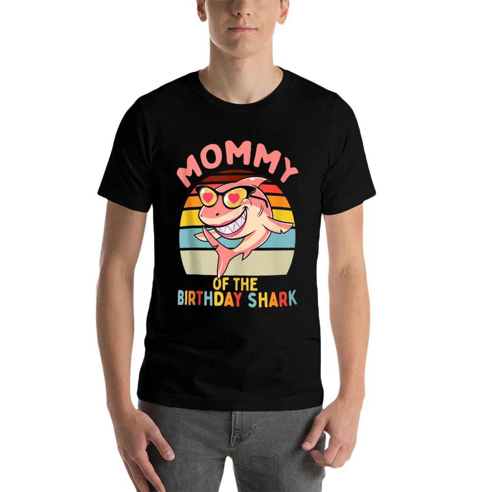 Mommy of The Shark Birthday Mom Matching Family  Soft T-Shirt