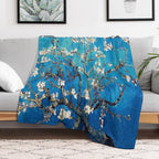 Vincent Van Gogh Almond Blossoms Turquoise Ocean Eco-conscious Throw Blanket