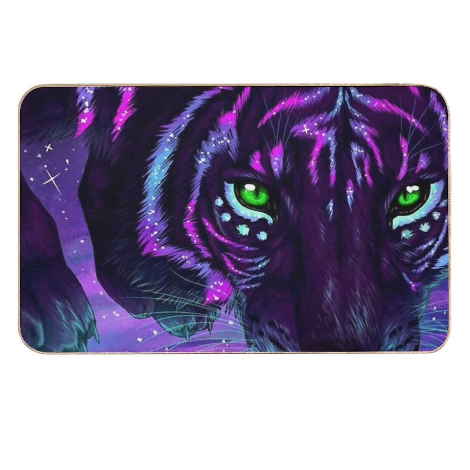 Neon Tiger Painting Durable Bath Mat