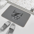 Ziggy Stardust Cat  Easy To Clean Bath Mat