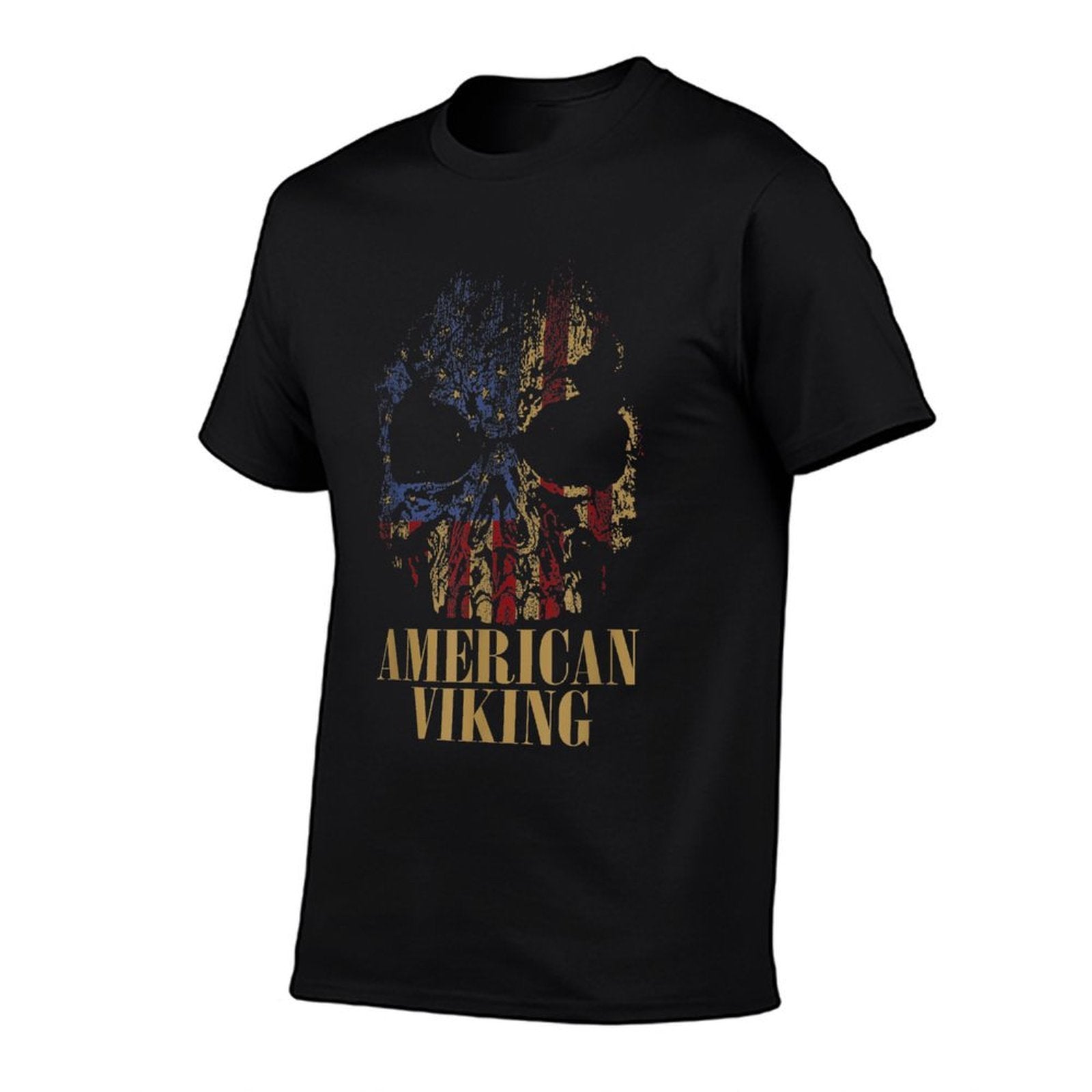 American Viking Skull US Nordic Thor Norse Warrior Gift  Tagless Design T-Shirt