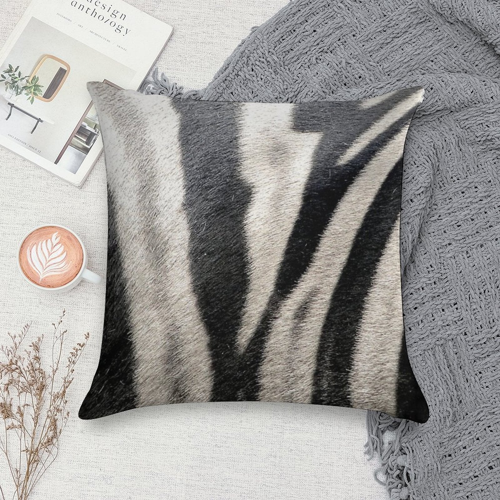Zebra Stripes Soft Reinforced Edging Throw Pillow