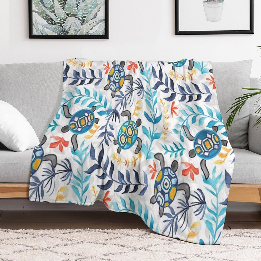 Gouache Sea Turtle Serenity Durable Throw Blanket