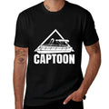 Captoon Funny Boating Pontoon Tritoon Captain Pontoon Boat  Rolled Sleeves T-Shirt