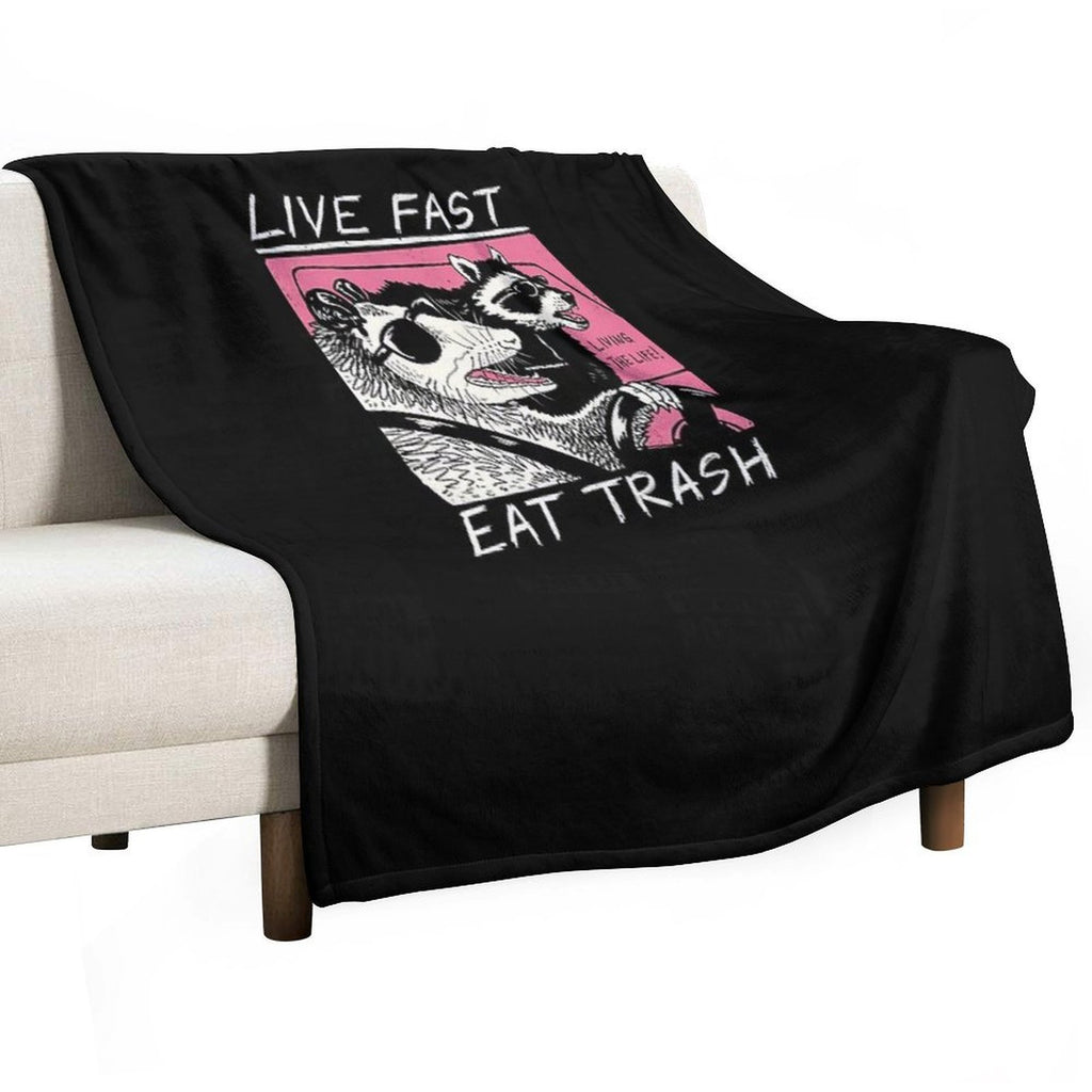 Live Fast! Eat Trash! Versatility Throw Blanket