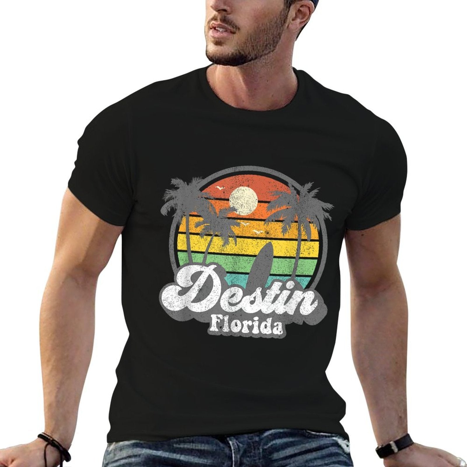 Vintage Destin Florida Beach Surfing Retro 70s Surf Gift Comfortable T-Shirt