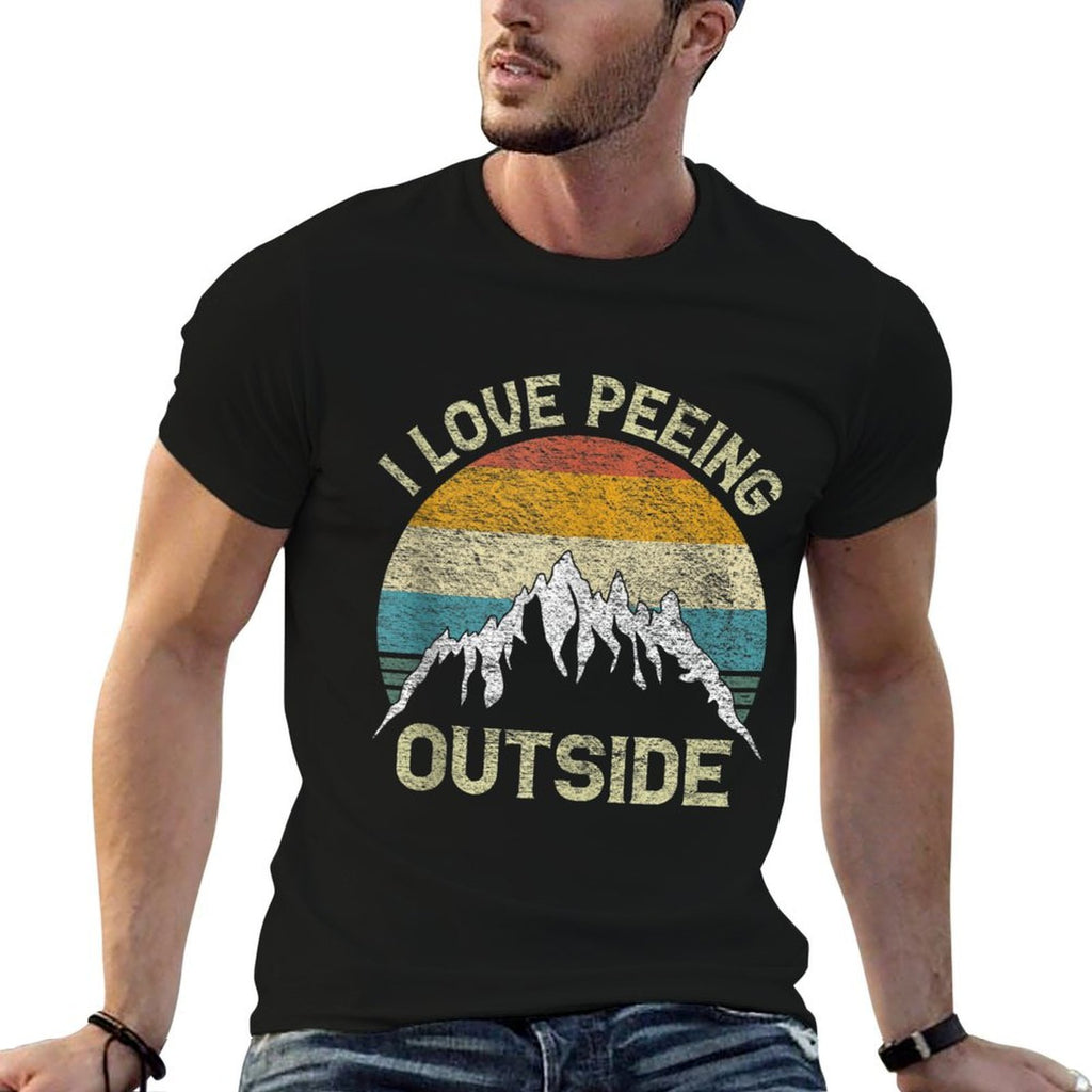 I Love Peeing Outside Funny Outdoor Camping Lover Hiking  Slim-fit Cut T-Shirt