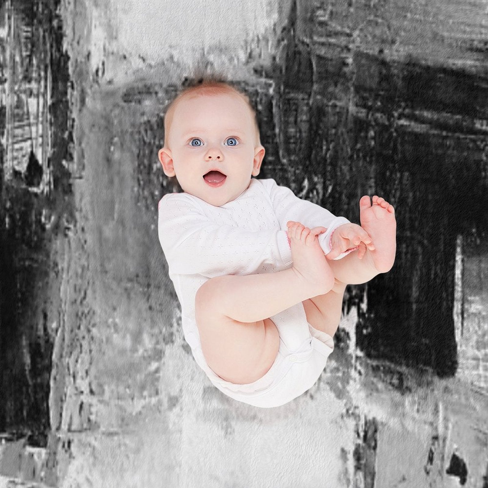 Black White Abstract Sustainable Throw Blanket