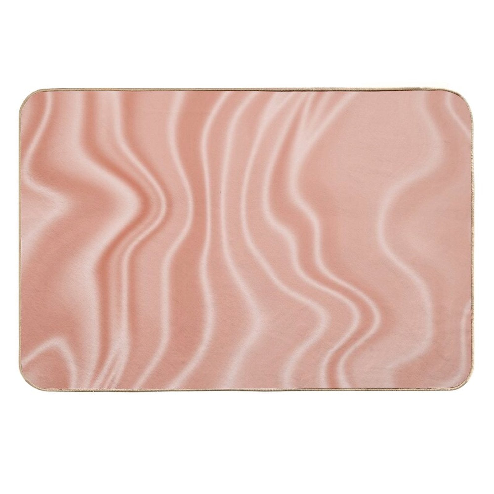 Blush SilkSatin Effect Pink  Slip-Resistant Bath Mat