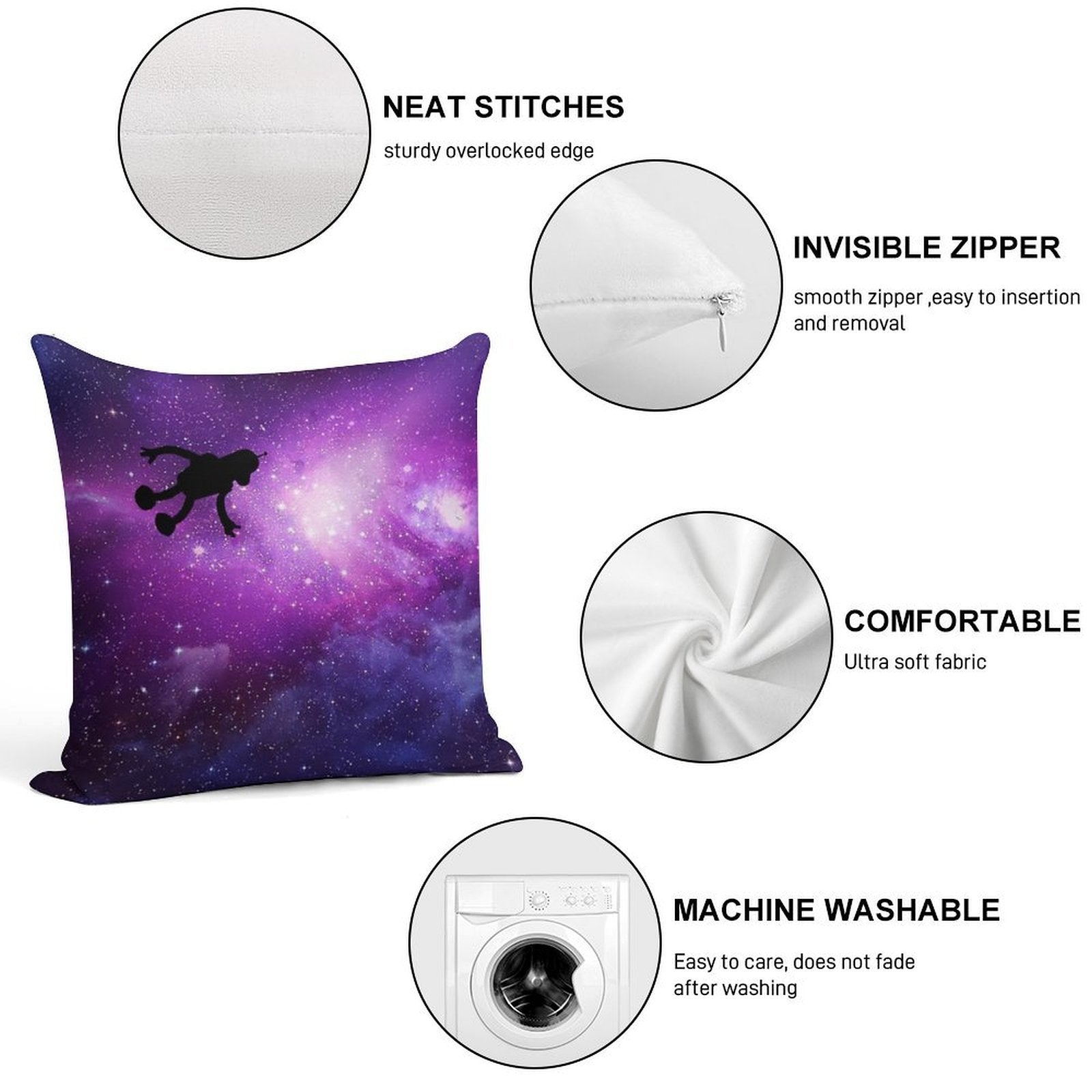 Bender in The Sky Soft Washable Throw Pillow