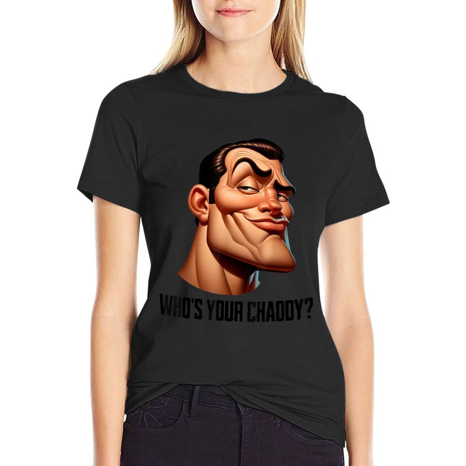 FUNNY WHOS YOUR CHADDY CHAD FACE Meme  Polyester Blend T-Shirt