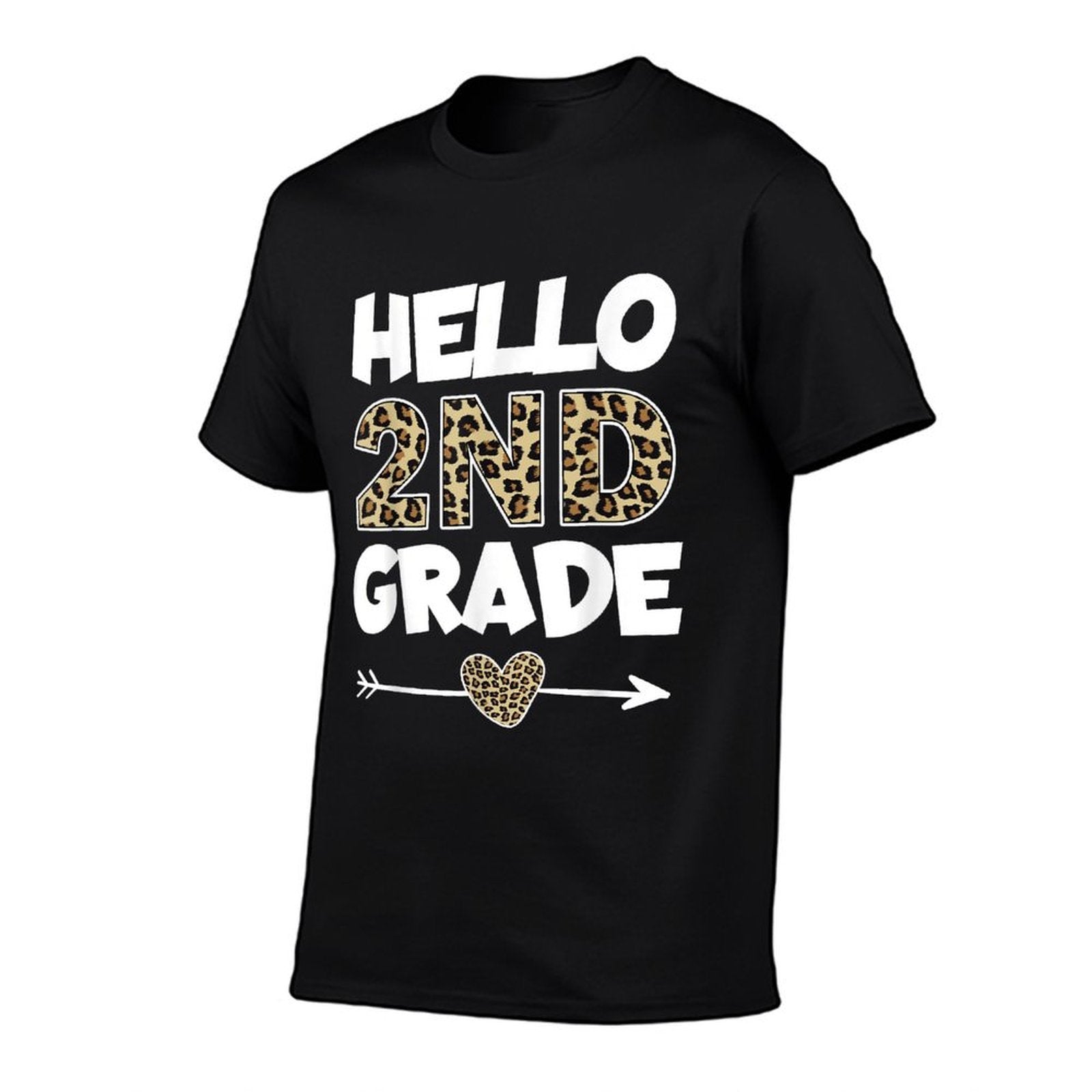 Hello 2nd Grade Leopard Print Second Grade Teacher Kids Gift  Eco-friendly Material T-Shirt