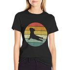 Vintage Retro French Bulldog Yoga Funny French Bulldog for Men Women Girls Kids  Rolled Sleeves T-Shirt