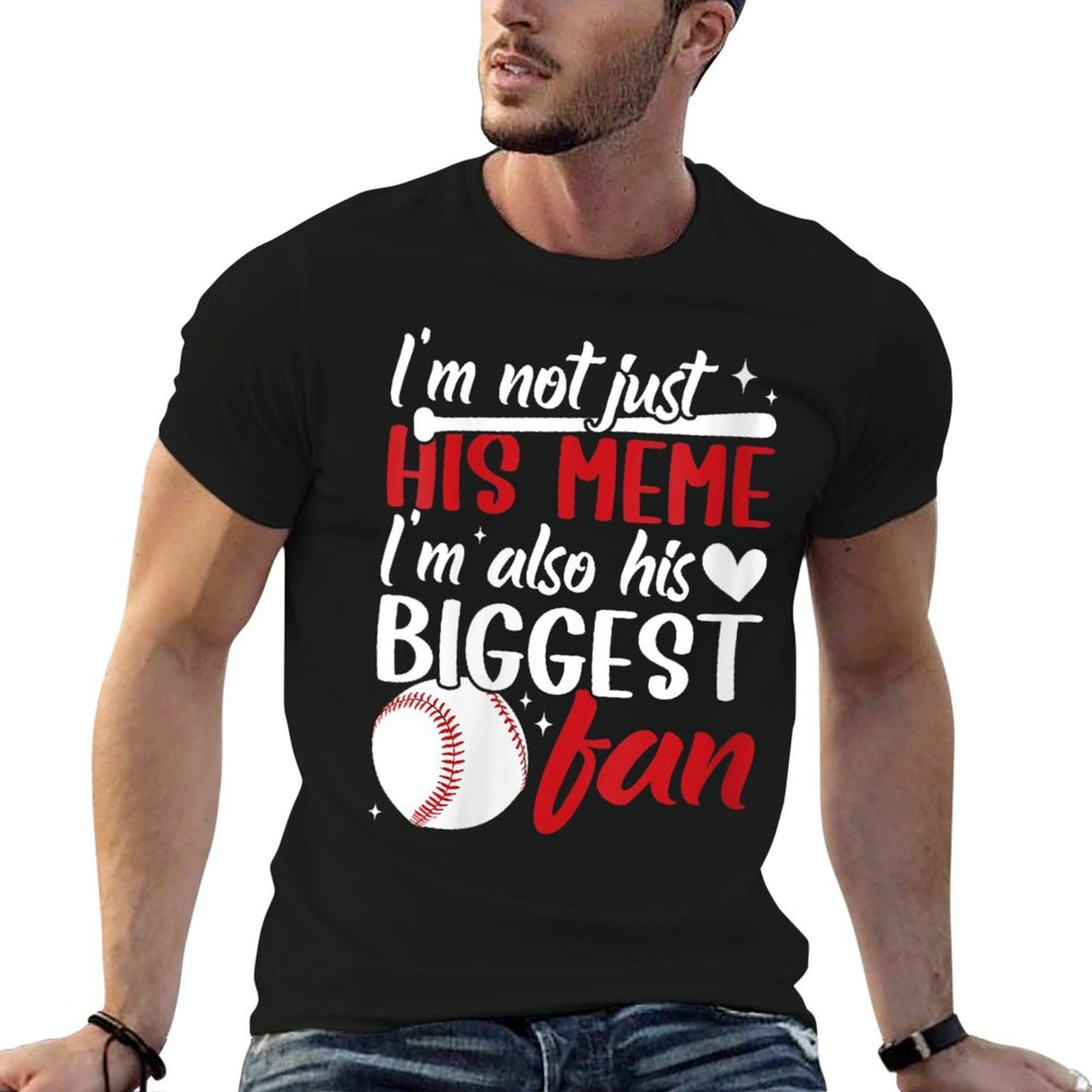 Womens His Biggest Fan Baseball Meme Of A Baseball Player Meme  High-quality Stitching T-Shirt