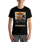 Orcazilla - Whale Lover Ocean Marine Biologist Whales  Ribbed Collar T-Shirt