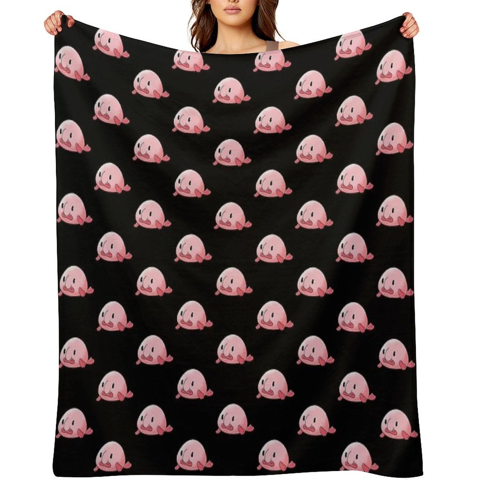 Cute Blobfish Shrink-resistant Throw Blanket