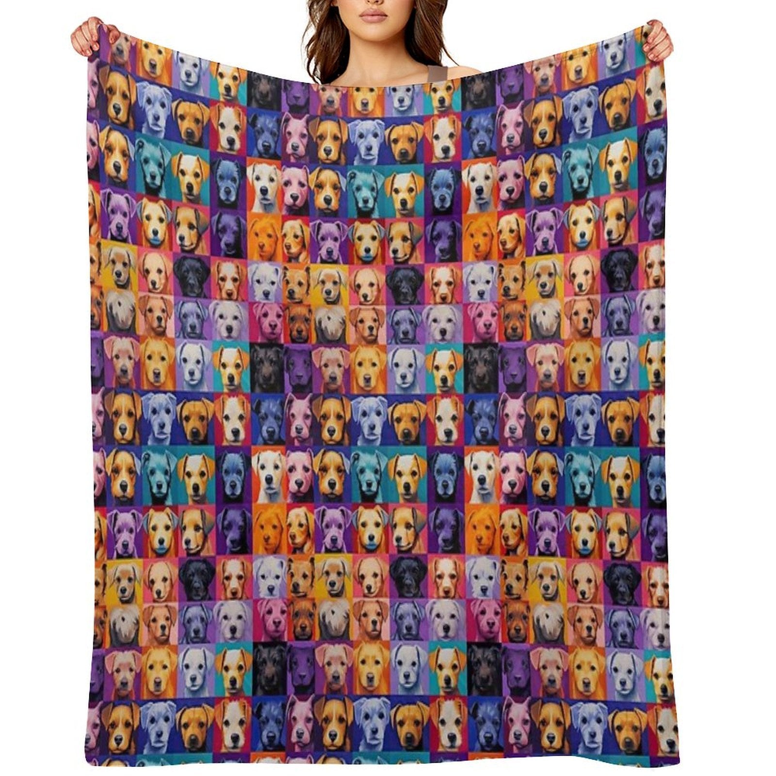 Dogs Pattern Anti-pilling Throw Blanket