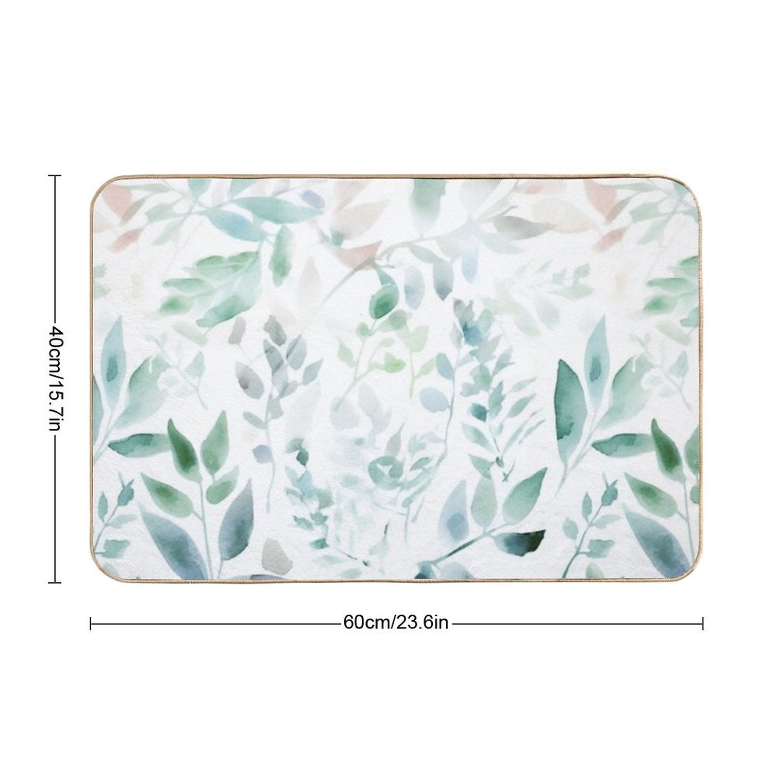 Watercolour Leaves 02 Durable Bath Mat