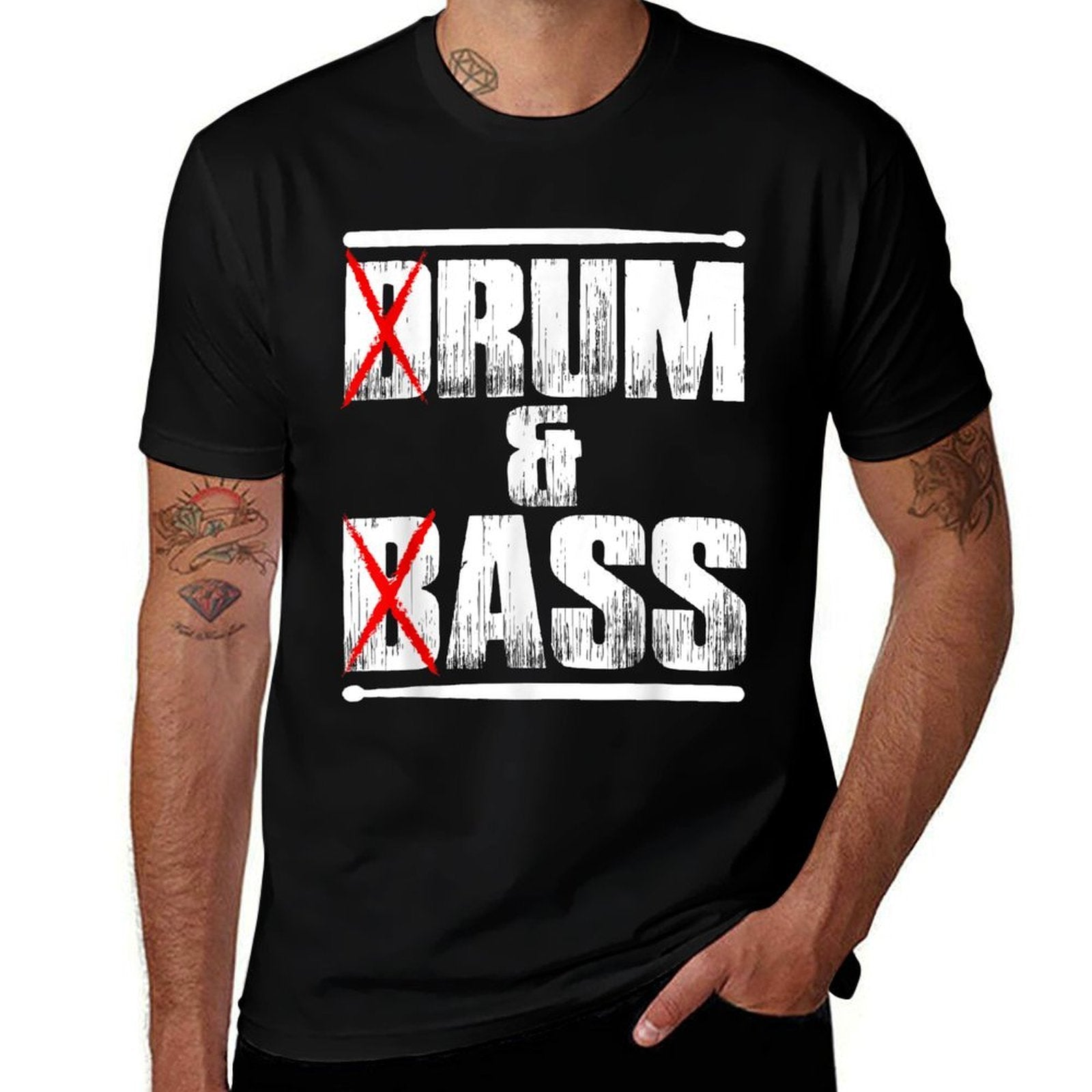 Funny Drum  Bass Drummer Rum  Ass Drumming Lover Drumstick  Tagless Design T-Shirt