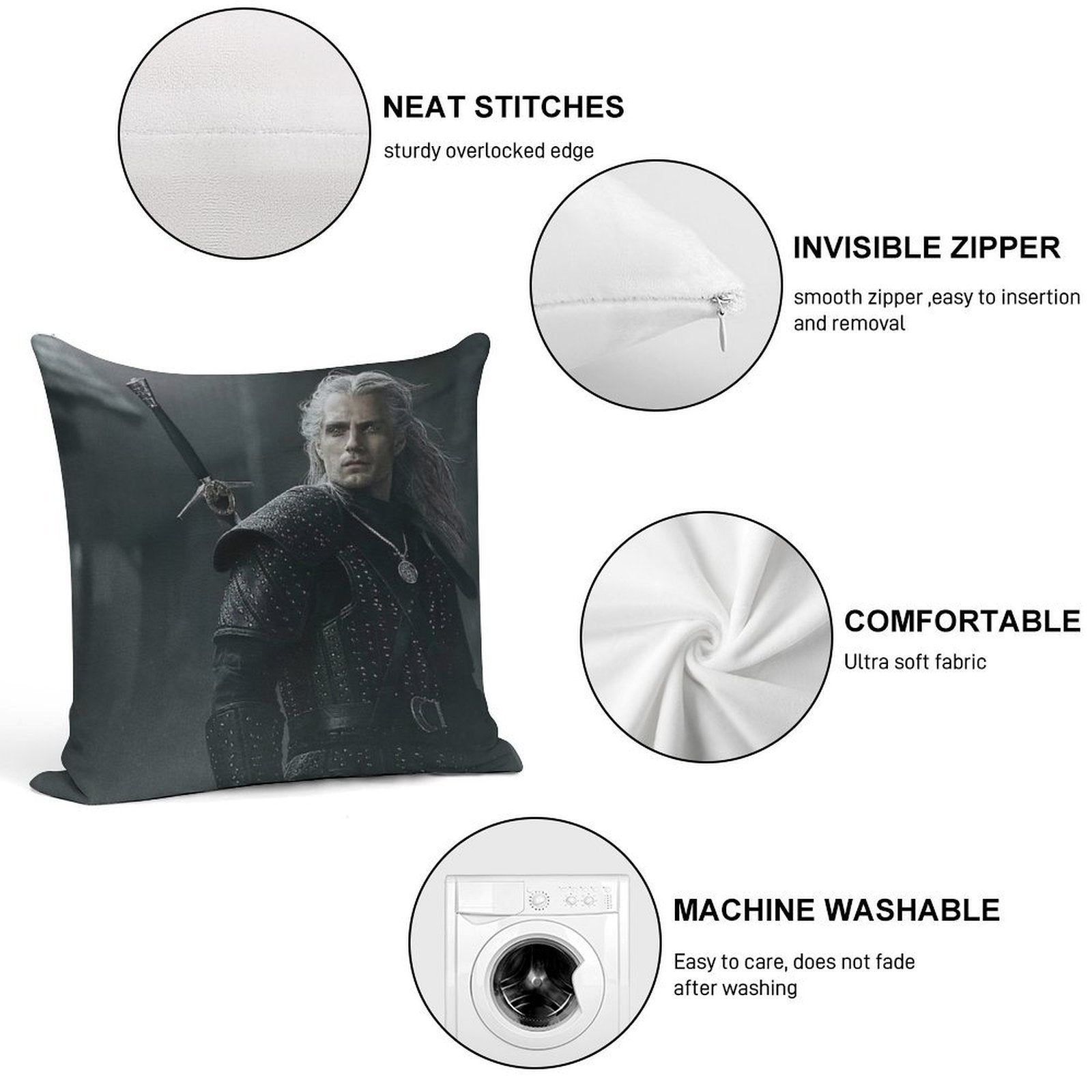 Henry Cavill Classic T-Shirt Mask Soft Decorative Cover Throw Pillow