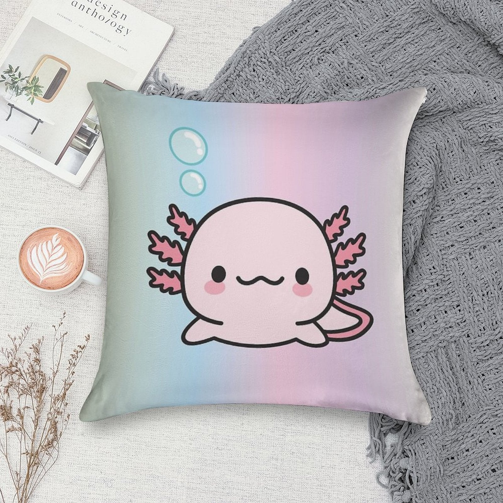 Cute Axolotl Soft Ultra-Soft Texture Throw Pillow