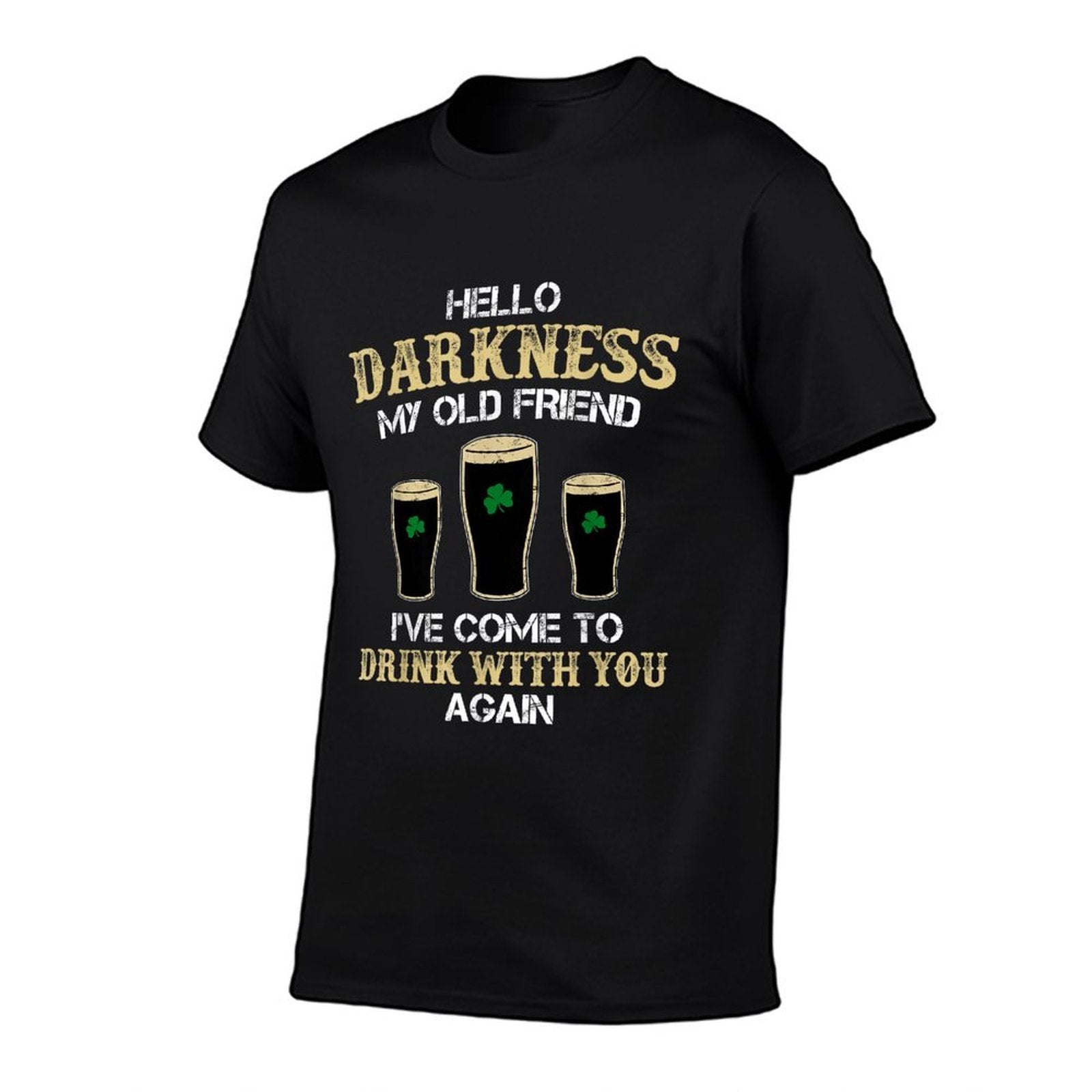 Hello Darkness My Old Friend Irish Shamrock Beer Day  Soft T-Shirt