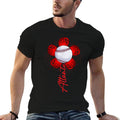 Cute Flower Atlanta Retro Baseball Lover Game Day  Rolled Sleeves T-Shirt